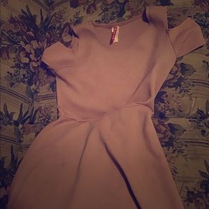 Shoulder Showing Pink Dress